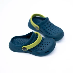 Toddler Boys Joybees Breathable Slip On Clog Style Shoes Size 8/9 Blue/Green - Picture 1 of 9
