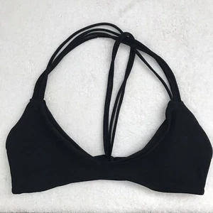 Mikoh Ulawatu Black Bikini Top Womens Small T Back Stretchy Jersey Double Lined - Picture 1 of 8
