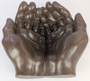 Brown Hands Dish Bowl Stone Garden Lawn Change Decorations Free Shipping T45 - Picture 1 of 8