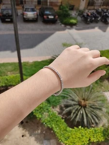 6.00 Ct Round Cut Natural Diamond Tennis/Link Bracelet 14K White Gold 7.25in - Picture 1 of 7