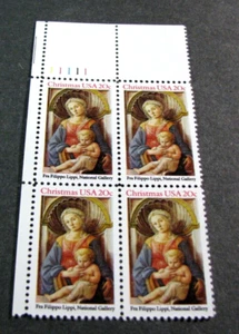 US Stamp Plate Block Scott# 2107 Madonna and Child 1984 MNH H305 - Picture 1 of 1