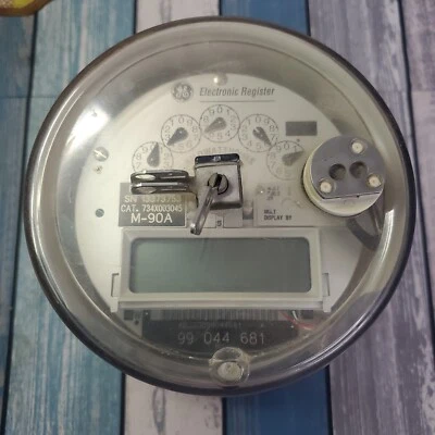 GE Registro Electrónico M-90A | Medidor Medidor Cat Nº 734X003045 Kilovatios Hora BONITO Foto 1 de 4