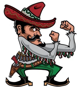 Aufkleber Prügelnder Mexikaner 7,5 x 6,5 cm Fighting Mexican Mini Decal Sticker - Picture 1 of 1