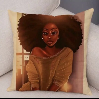 2 Black Girl 18inX18in Pillowcase - Image 1 of 4