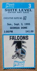 RARE 1995 Carolina Panthers Inaugural Game vs Atlanta Falcons Suite Ticket Stub - Picture 1 of 4