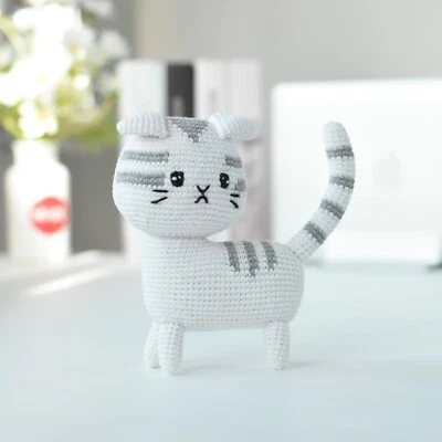 Animales de ganchillo para gato - Juguete amigurumi para gato - Regalo para gatito de ganchillo - Regalo para amante de los gatos Foto 1 de 3