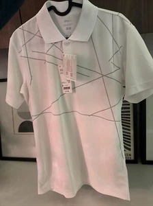 FRANCOIS MORELLET x UNIQLO SPRZ NY Lines DRY-EX Graphic Art Polo White Small NWT - Picture 1 of 2