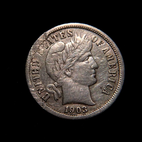 1903 S Barber Dime AU About Uncirculated 10c Ten Cent Dollar Silver Key Date Cover