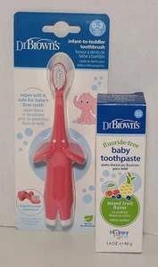 Dr Brown's spazzolino da denti per neonati e bambini + dentifricio per bambini senza farina - Foto 1 di 11