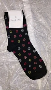 Vera Bradley Black Foxy Socks NWT One Size - Picture 1 of 2
