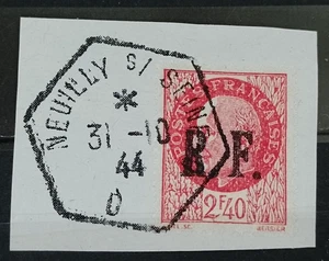 Lokal Frankreich 1944 Befreiungsaufdruck Neuilly-sur-Seine gest. - Bild 1 von 1