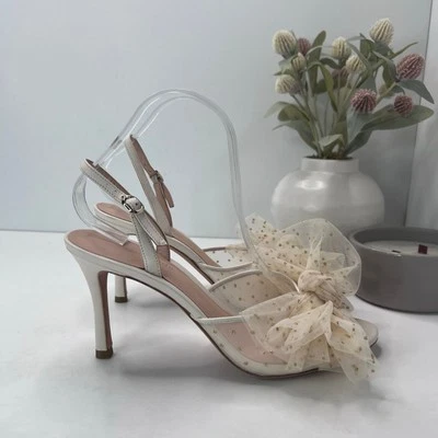 Kate Spade свадебные блестящие каблуки тюль точки мягкий пергамент женщин 8,5B - Изображение 1 из 4