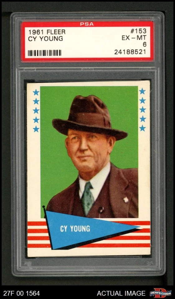 1961 Fleer #153 Cy Young Red Sox / Indians HOF PSA 6 - EX/MT - Imagem 1 de 1