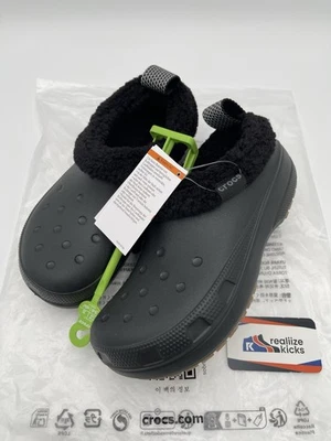 Crocs Clásico Forrado Zueco Corto Negro Goma Unisex Zapatos (211380-001) ¡NUEVO! Foto 1 de 4