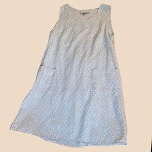 Leinenkleid Flachs gepunktet grau Damen Größe M - Bild 1 von 6
