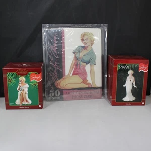 Lot of 3: Marilyn Monroe Ornaments + Calling Card 1990's - Picture 1 of 4