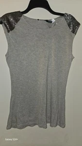 Lauren Ralph Lauren Women's Sleeveless Top Spankles Gry/Silver Knit~NWT - Picture 1 of 4
