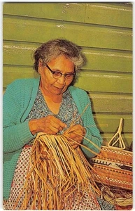 Matilda McCarty INDISCHER KORBMACHER Indianer Mekah Neah Bay, WA Postkarte - Bild 1 von 2