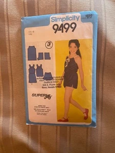 Vacay Gr.10 Schnittmuster, Simplicity 9499 Mädchen Kleid/Top Pullover Shorts Jiffy Strick - Bild 1 von 2