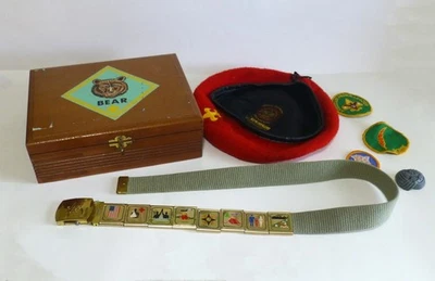 Vintage 1970s Boy Scouts of America (BSA) Red Wool Beret (used) PLUS much more! - Image 1 of 4