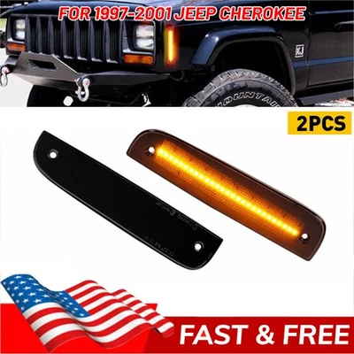 Luces de señalización LED ámbar ahumado para Jeep Cherokee 97-01 esquina delantera Foto 1 de 4