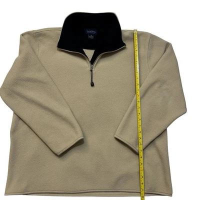 Pulôver masculino Club Room by Charter Club 1/4 zíper lã XL creme com colarinho marinho  - Imagem 1 de 4