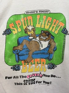 Vintage Screen Print Shirt Men’s XL Grunge Spud Bud Light Parody Beer Idaho 1988 - Picture 1 of 9