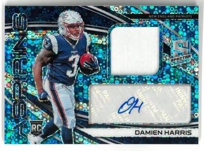 2019 Spectra #APA-5 Damien Harris RC Patch autógrafo azul /75 - Imagem 1 de 2