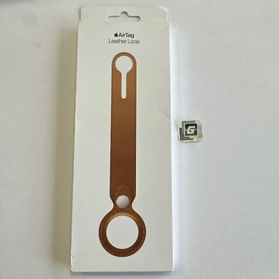 Apple Genuine Leather AirTag Loop Saddle Brown Genuine OEM New Sealed - Image 1 of 3