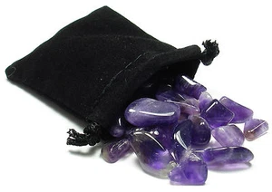 SHARING STONES - 2oz (45-55) AMETHYST XS Tumbled Crystals w/Pouch & Card - Picture 1 of 5