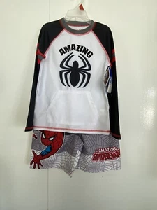 Marvel Spider Men Boys 2 Piece Swimsuit. Set Upf 50+ Zise 7 - Picture 1 of 3