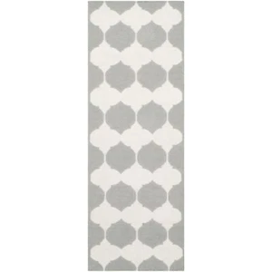 Safavieh Grey/ Ivory Flat weave Wool Runner 2' 6 x 7' - Picture 1 of 1