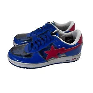 A Bathing Ape Bape STA dedos bajos transparentes azul rojo y blanco 10,5 FS-001 Marvel Colorway - Imagen 1 de 15