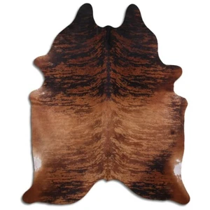 Real Cowhide Rug Dark Pampa Brindle Size 6 by 7 ft, Top Quality, Large Size - Picture 1 of 5