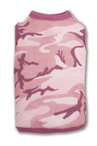 XS Cold Woof Dog Puppy Cat T-Shirt Thermal Waffle Knit Pink Camo Fall Winter - Picture 1 of 1