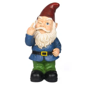 Funny Large Garden Gnome Statue Winkling/Smoking Yard Lawn Home Decor - Picture 1 of 12