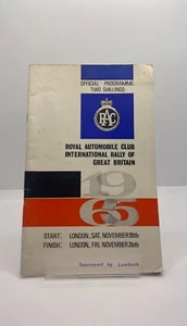 Royal Automobile Club International Rally of Great Britain 1965 programa - Imagen 1 de 2