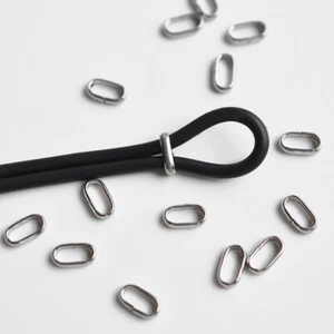 50 uds./ovalado acero inoxidable aglutinante-anillos de flexión ojales conector rápido izquierdo - Imagen 1 de 3