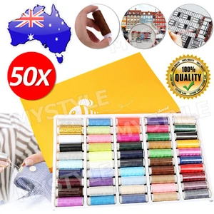 50 Colors Roll Polyester Sewing Thread Box Kit Set For Home DIY Sewing Machine - Picture 1 of 9