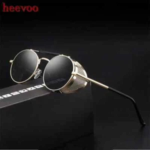 Retro Steampunk Sunglasses Personality Windshield Frame Round Color Film - Picture 1 of 21