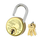 Solid Brass Padlock With Key Shackle Main Door Double Locking Lock Home Security