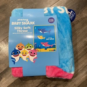 pinkfong Baby Shark Silky Soft Throw Baby/Kids Blanket 40x50 - Picture 1 of 8