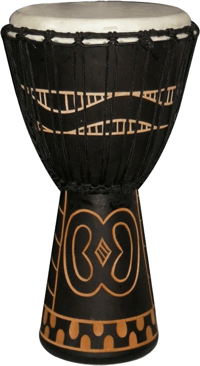DJEMBE ACAJOU NOIR SCULPTE 10"  TANGA SERIE SLAMMER - Photo 1/1
