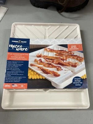 Nordic Ware Microwave-safe Large Slanted Bacon Tray, White, 60151W - Image 1 of 4