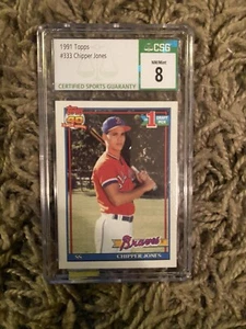 1991 Topps Chipper Jones #333 Rookie Card CSG NM/Mint 8 - Picture 1 of 2