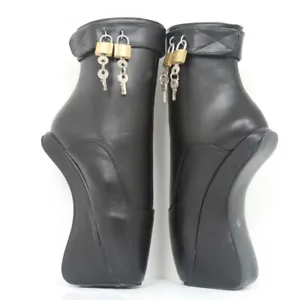 Women Super High Heel Hoof Heelless Ankle Ballet Boots Sexy Shoes Lockable Clubs - Picture 1 of 19