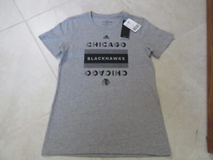 NEW Adidas NHL Chicago Blackhawks Amplifier Tee Shirt Women’s Small Grey Sample - Picture 1 of 3