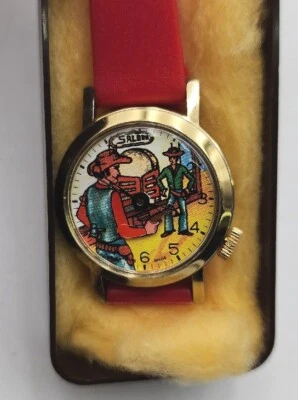 ¡Ultra raro! Reloj de Lucha Basis Niños Vaquero Pistola Suizo ¡Funciona! Foto 1 de 4