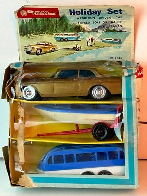 Lucky Brand Toys Made in Hong Kong Friction Holiday Set, Rolls Royce, Original - Image 1 of 4