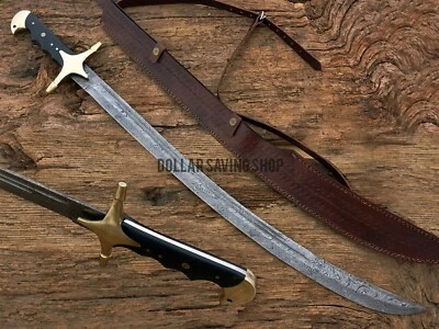 DOLLAR SAVING SHOP Hand Forged Damascus Steel Arabian Sword, Handmade Persian Sword, Pirate Sword.